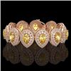 Image 1 : 46.44 ctw Canary Citrine & Diamond Victorian Bracelet 14K Rose Gold - REF-1328A2N