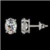 Image 2 : 2 ctw Certified VS/SI Quality Oval Diamond Stud Earrings 10k White Gold - REF-478W6H