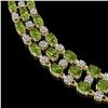Image 3 : 37.97 ctw Tourmaline & Diamond Necklace 10K Yellow Gold - REF-627W3H
