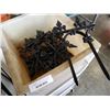 Image 2 : Lot of decorative metal ground stakes and 36" tall wall sconces