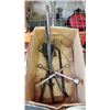 Image 2 : BOX OF TOOLS, CROWBAR, JACK STAND, MIXER, 2 CAR RAMPS