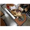 Image 1 : COLORED PLEXI SHELF WITH MODEL TRAIN TRACK AND COLLECTIBLES