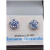 Image 1 : STERLING SILVER GENUINE TANZANITE "STAR" EARRINGS W/ APPRAISAL $910 - 10 TANZANITE 0.5CTS