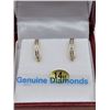Image 1 : 14KT YELLOW GOLD DIAMOND HOOP EARRINGS W/ APPRAISAL $1885 - 32 DIAMONDS 0.25CTS