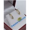 Image 2 : 14KT YELLOW GOLD DIAMOND HOOP EARRINGS W/ APPRAISAL $1885 - 32 DIAMONDS 0.25CTS