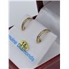 Image 3 : 14KT YELLOW GOLD DIAMOND HOOP EARRINGS W/ APPRAISAL $1885 - 32 DIAMONDS 0.25CTS