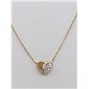 Image 2 : 10KT YELLOW GOLD CZ HEART ADJUSTABLE NECKACE W/ APPRAISAL $800