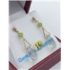 Image 2 : 14KT YELLOW GOLD GENUINE GREEN AMETHYST AND PERIDOT BRIOLETTE EARRINGS W/ APPRAISAL $1430 - 2.48CTS 