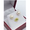 Image 2 : 14KT YELLOW GOLD 7mm GENUINE AKOYA CULTRUED PEARL EARRINGS W/ APPRAISAL $2590
