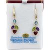 Image 1 : 10KTS YELLOW GOLD GENUINE GEMSTONE DANGLER EARRINGS W/ APPRAISAL $1550, 4.5CTS OF GEMSTONE