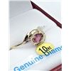 Image 2 : 10KT YELLOW GOLD 5.75x4.11mm GENUINE RUBELLITE AND DIAMOND RING W/ APPRAISAL $2000, SIZE 7, 0.5CTS R