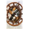 Image 2 : WICKER BASKET W/ NEW JEWELLERY AND TRAY W/ CARVED JEWELLERY ETC