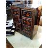 Image 1 : VINTAGE LAQUERED EASTERN 2 DOOR 2 DRAWER CABINET HAND PAITNED WITH BRASS HARDWARE
