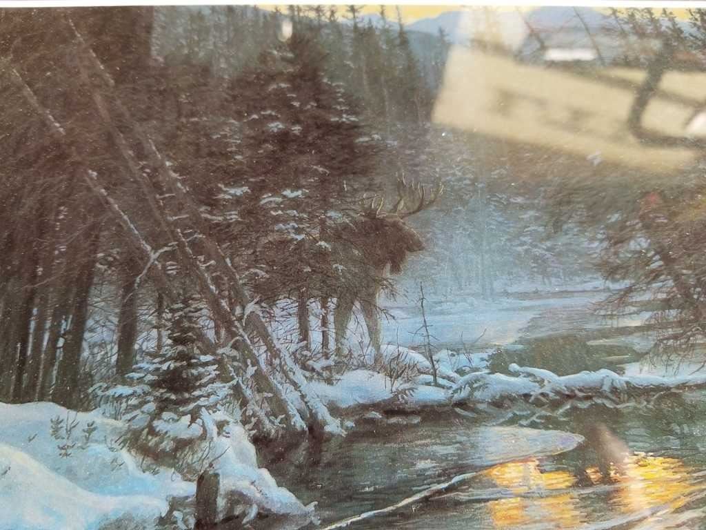 Bateman Moose ROBERT BATEMAN PRINT WINTER SUNSET MOOSE