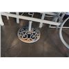 Image 8 : GLASSTOP PATIO TABLE WITH UMBRELLA 6 CHAIRS, 2 FOOT STOOLS AND ENDTABLE