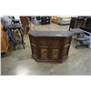 Image 1 : WOOD CABINET WITH BIRD IMAGERY ON DOORS STONE TOP- CARAVACA COLLECTION