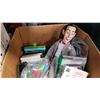 Image 2 : BOX OF PEEWEE HERMAN DOLL, EYEDROPPERS AND MORE
