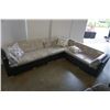 Image 1 : BRAND NEW PREMIUM OUTDOOR GIANT L SECTIONAL W/ LIGHT GREY CUSHIONS AND 3 ACCENT PILLOWS  - RETAIL $2