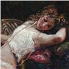 Image 2 : Royo, "El Collar Rosa" Limited Edition Mixed Media Serigraph on Board, Numbered and Hand Signed with