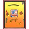 Image 2 : Peter Max- Original Mixed Media "Flag with Heart"