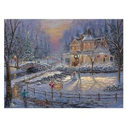 Robert Finale,  Christmas Homecoming  Hand Signed, Artist Embellished Limited Edition on Canvas with