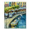 Image 2 : Vadik Suljakov, "Portofino Panorama" Original Triptych Oil Painting on Canvas, Hand Signed with Lett