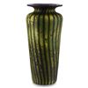Image 1 : "Satin Finish Green Batik Urn" Hand Blown Glass Sculpture, Hand Signed by GartnerBlade Glass.