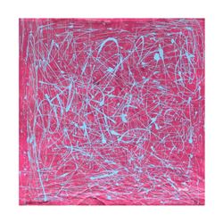 Renatta, "The Cat" Original Mixed Media Acrylic and Sand on Canvas, Hand Signed with Certificate of 