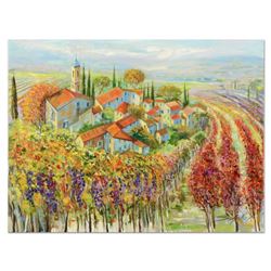 Vadik Suljakov, "Harvest in Tuscany" Original Oil Painting on Canvas, Hand Signed with Letter of Aut