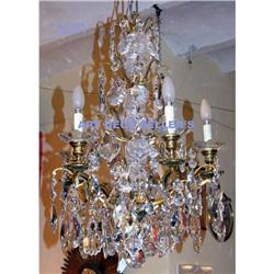 5 Lights French bronze crystal chandelier #1444120