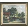 Image 1 : oil on canvas landscape entitled ?Farm House" #1444137