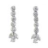 Image 1 : Vintage Platinum & Diamond Earrings - 3.8 Total#1444442