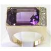 Image 1 : Emerald-Cut Amethyst & 14K Gold Ring #1444455