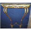 Image 1 : Neoclassical Onyx & Brass Wall Console Table #1444507