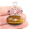 Image 1 : STERLING SILVER TIGER EYE AMETHYST Pendant #1444657