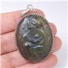 Image 1 : STERLING SILVER LABRADORITE CARVED Pendant #1444661
