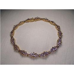 Estate 14K YG Gold Tanzanite Tennis Bracelet #1444793