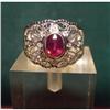 Image 1 : Estate Ruby Diamond Filigree White Gold Ring 14#1444880