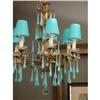 Image 1 : Vintage TURQUOISE teardrop Chandelier #1444961