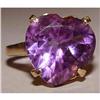 Image 1 : 14kt Gold 5ct Amethyst Heart Shape Ring 14K #1445071