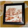 Image 1 : 19c English Cottage Scene Ceramic Tile Painting#1445073