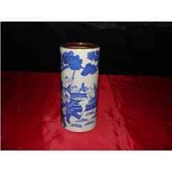 Chinese Blue and White Brush Pot of 15th #1465631