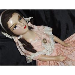 Antique COMPOSITION BOUDOIR BED DOLL Million $ #1465673