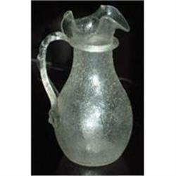 Overshot Crackle glass pitcher #1466146