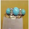 Image 1 : 14k Gold TURQUOISE/DIAMOND Ring  #1471663