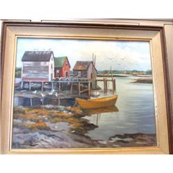 Original Oil on Canvas Coastal Maritime Scene #1471717