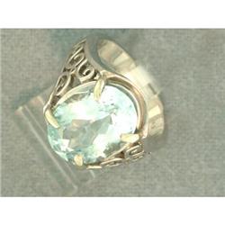 Designer 6.68ct Aquamarine 14k Gold Ring #1471730