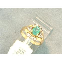 0.68ct Emerald & Diamond 14k Gold Ring #1471735