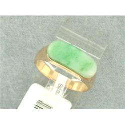 Vintage Cabochon Jade in 14k Y Gold Ring #1471737