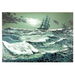 Mel Hunter Signed Lithograph, Ship, Storm #1471752